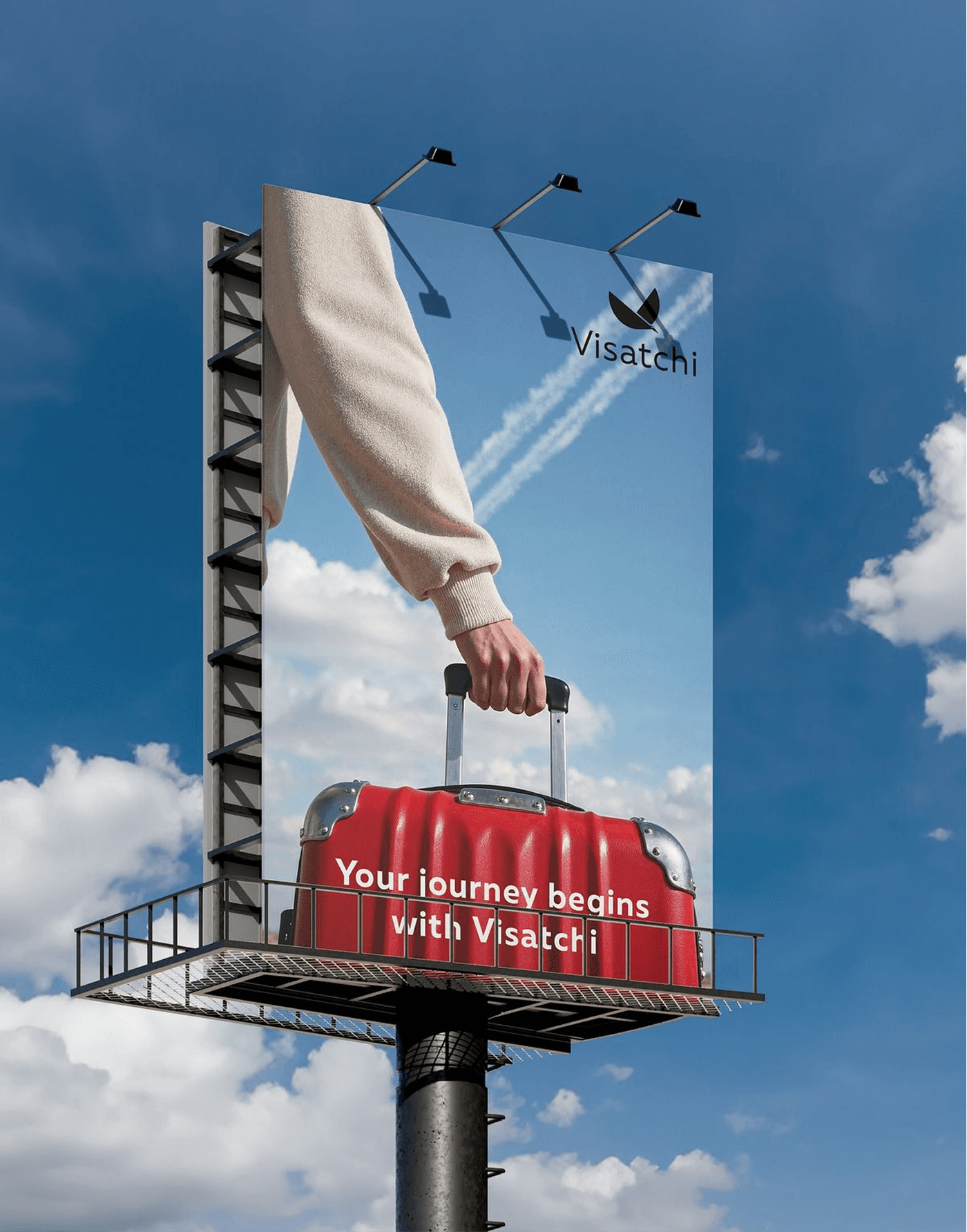 Outdoor billboard creative for Visatchi